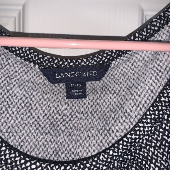 Lands End Black and White Tweed Print Two Piece Skirt Set Size Large 14/16 - Picture 3 of 12